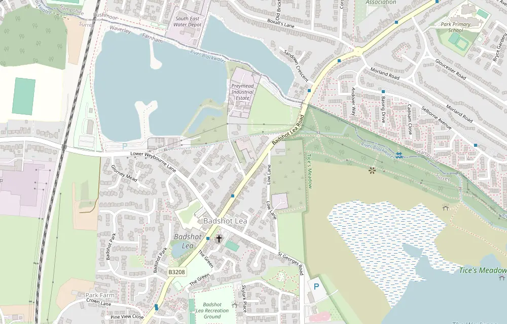 Map showing KT Autohaus on Badshot Lea Road, Farnham